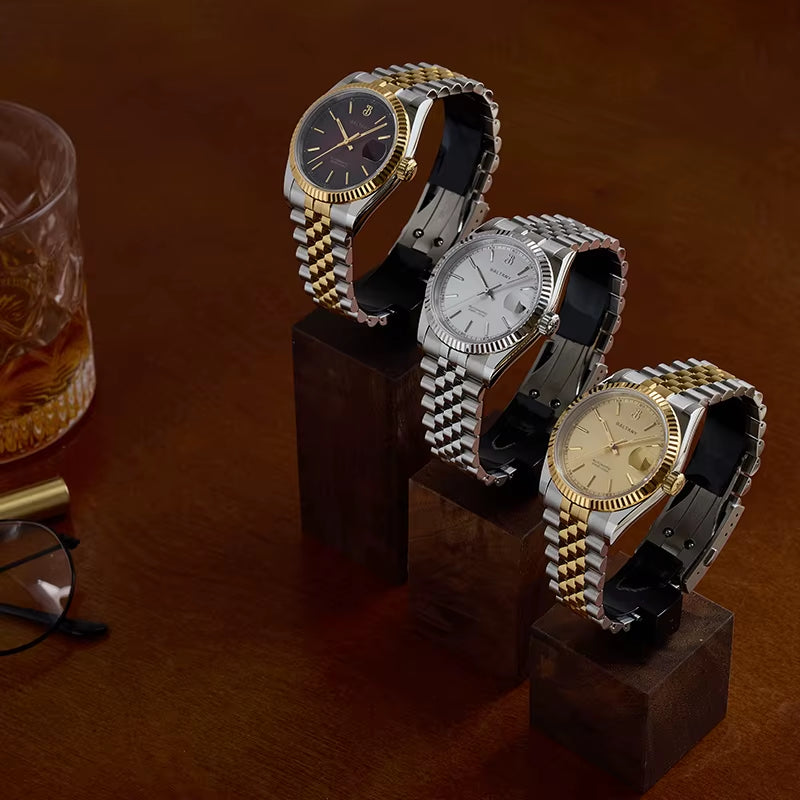 36Mm Gold Watch Men S4084 Waterproof 10ATM Jubilee Bracelet NH35 Automatic Mechanical Luxury Dress Watches for Men
